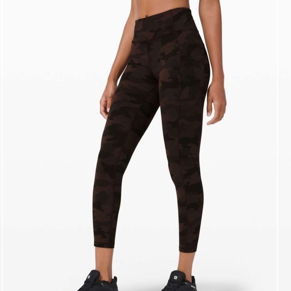 LULULEMON invigorate high rise tight camo brown size 6 - Picture 2 of 8